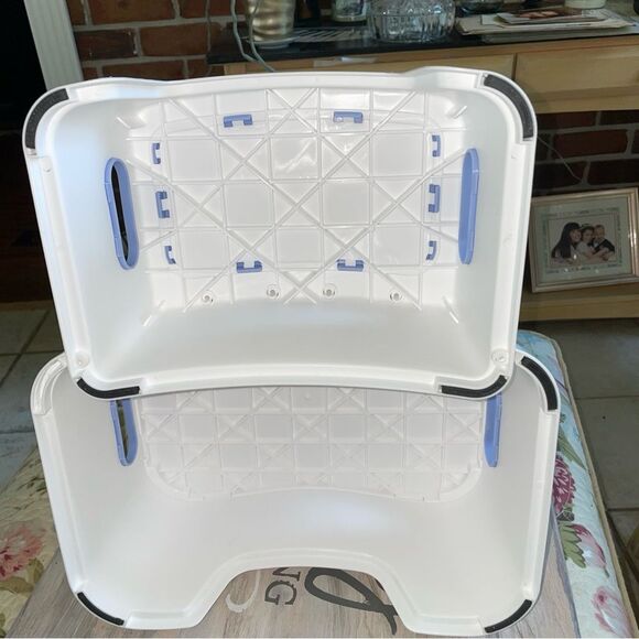 Forbena toddler step stool white and blur NWOT 2 steps - Picture 2 of 9